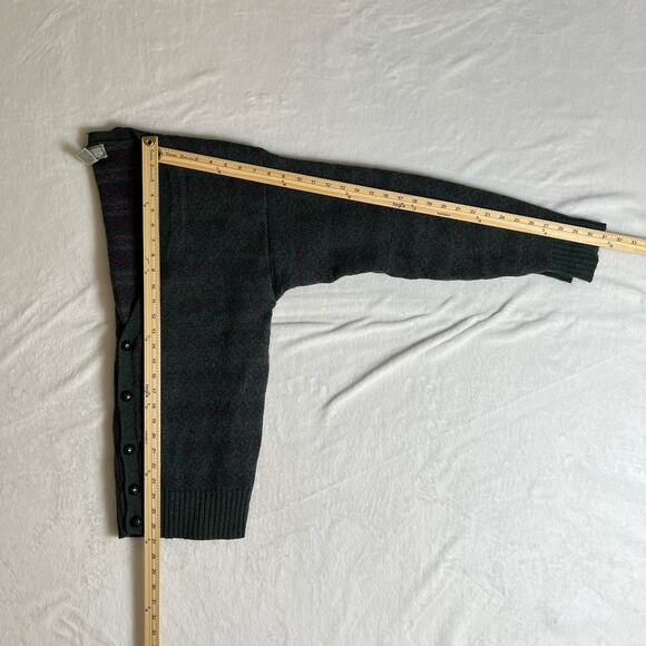 90s Grunge Men’s Wool Christopher Hayes Cardigan Size M Green Marled Kurt Cobain - Picture 6 of 7